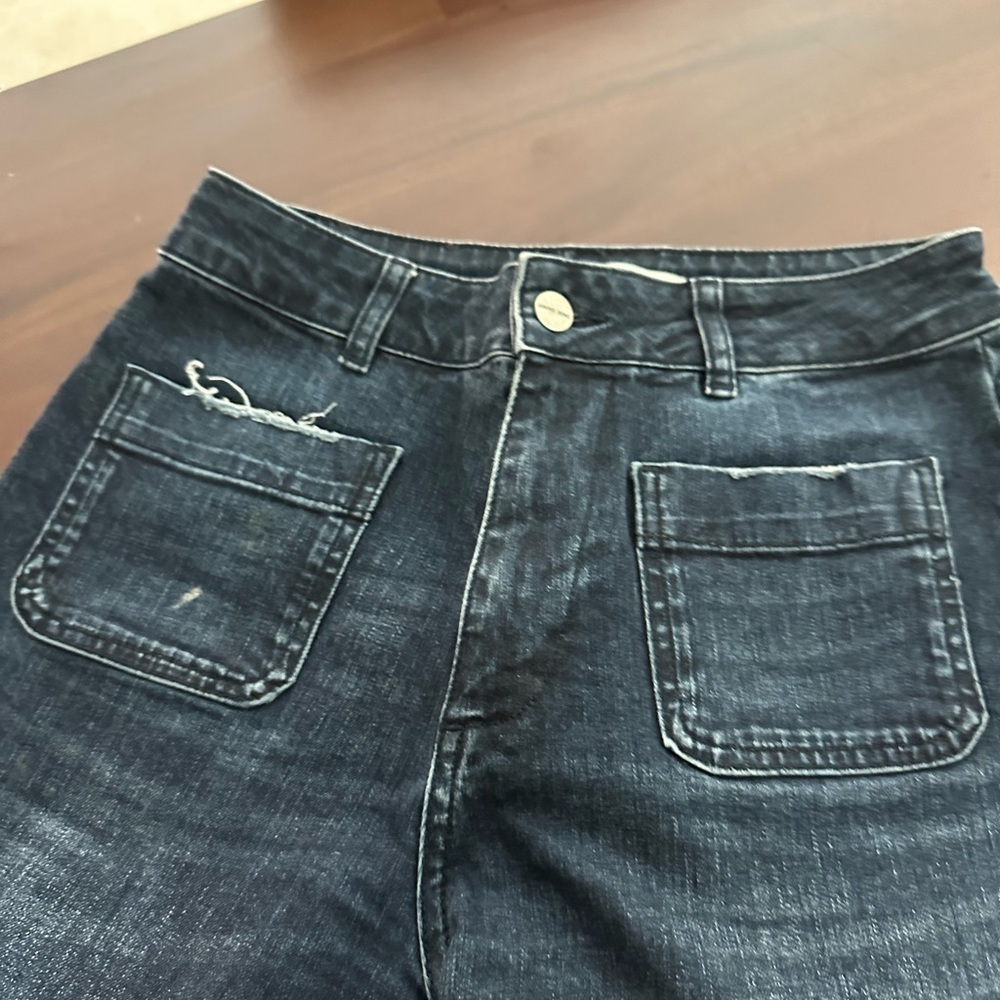 ANINE BING Patch Pocket Cropped Wide Leg Jeans (J4) - Picture 6 of 9